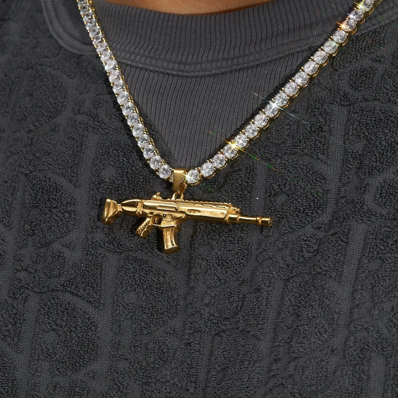 Scar Gun Pendant - Gold