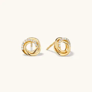 Solid Gold Eternity Stud Earrings