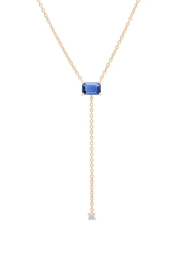 Solitaire Blue Sapphire Lariat