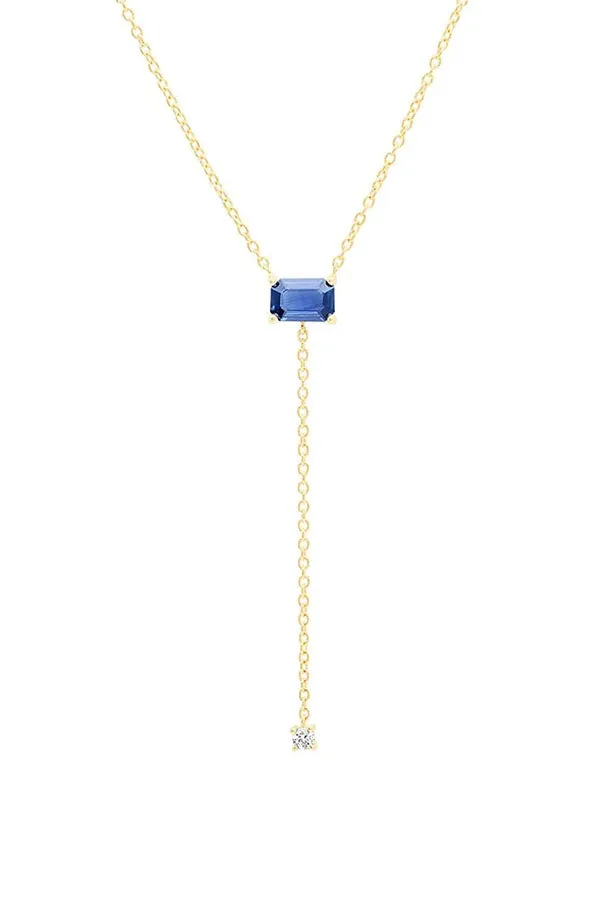 Solitaire Blue Sapphire Lariat