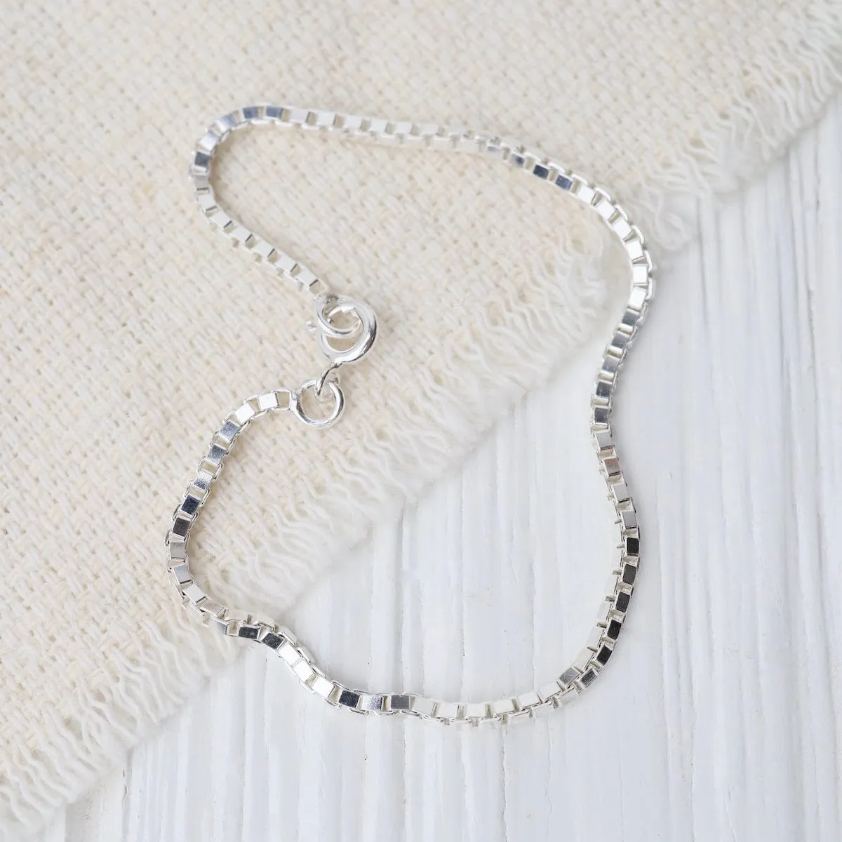 Sterling Silver Box Chain Bracelet