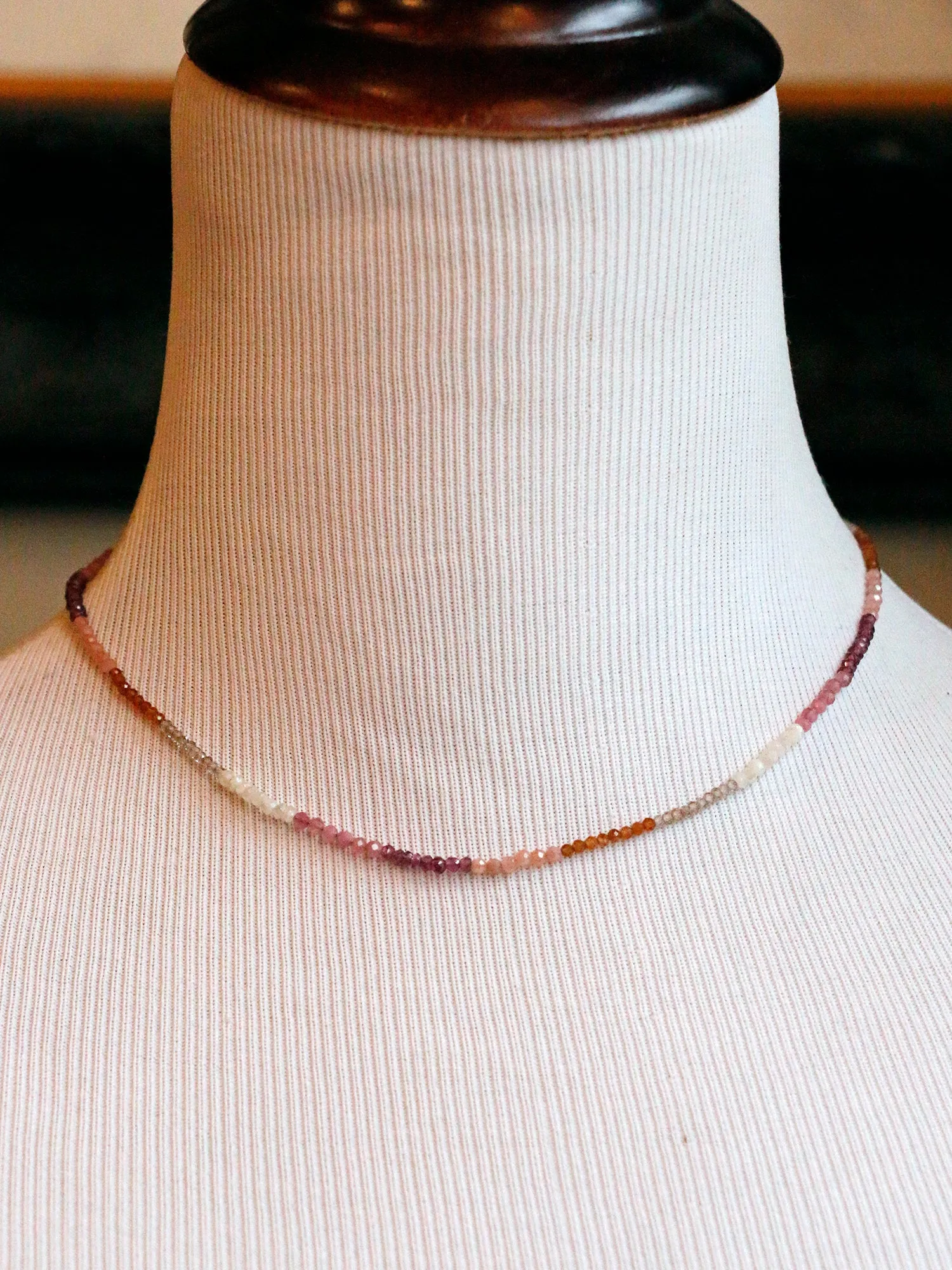 Susan Rifkin Pink Sapphire Beaded Necklace