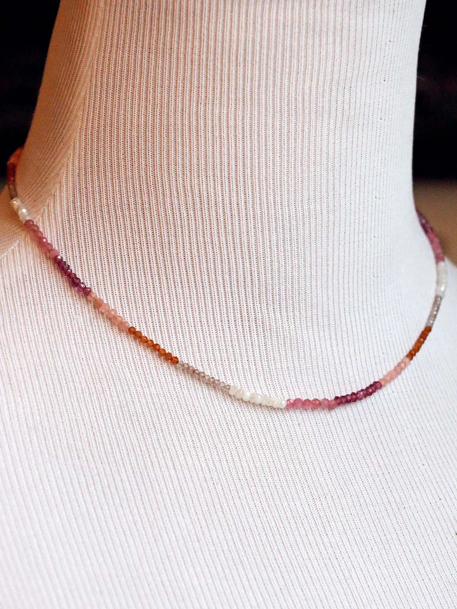 Susan Rifkin Pink Sapphire Beaded Necklace