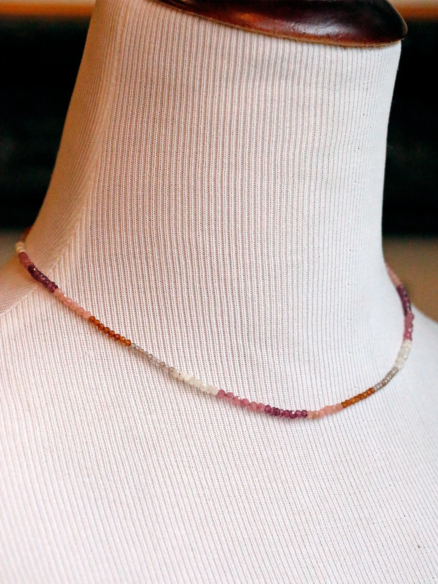 Susan Rifkin Pink Sapphire Beaded Necklace