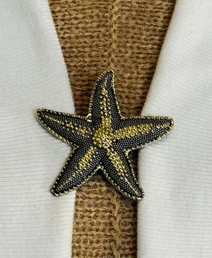 Sweater Clips Starfish Sweater Clip Silver Gold Cardigan Clasp Dress Clip Kimono Clasp Star Fish Jewelry Birthday Gift for Her by Fabulicir