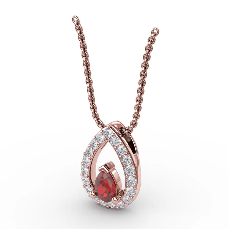 Tears of Love Ruby and Diamond Pendant