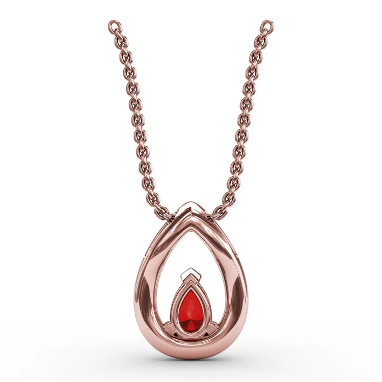 Tears of Love Ruby and Diamond Pendant