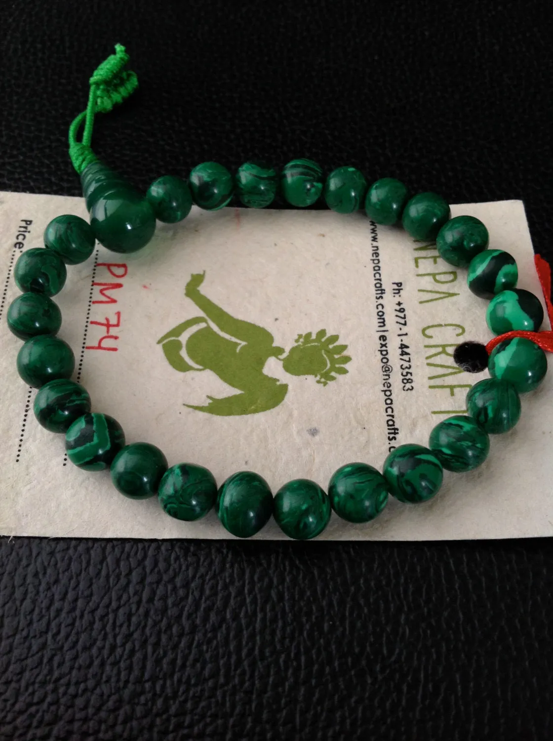 Tibetan Malachite Buddhist Wrist Mala