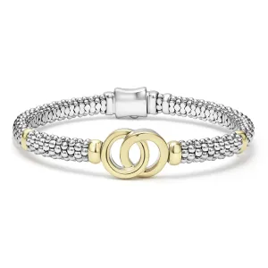 Two-Tone Interlocking Caviar Bracelet