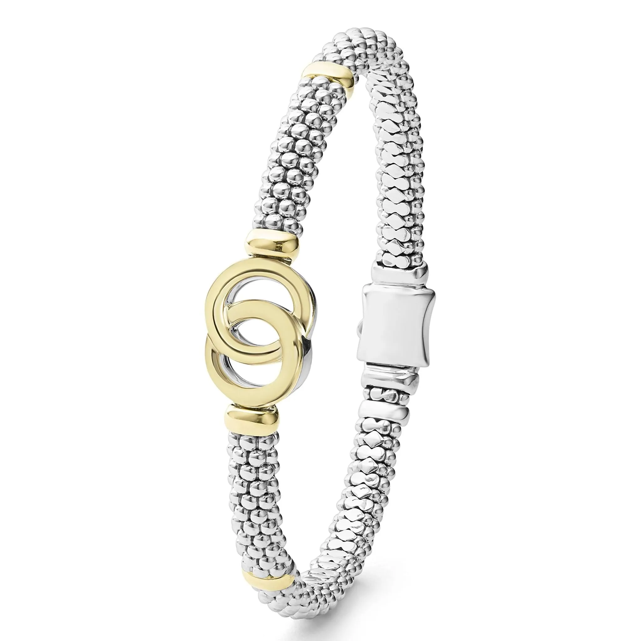 Two-Tone Interlocking Caviar Bracelet