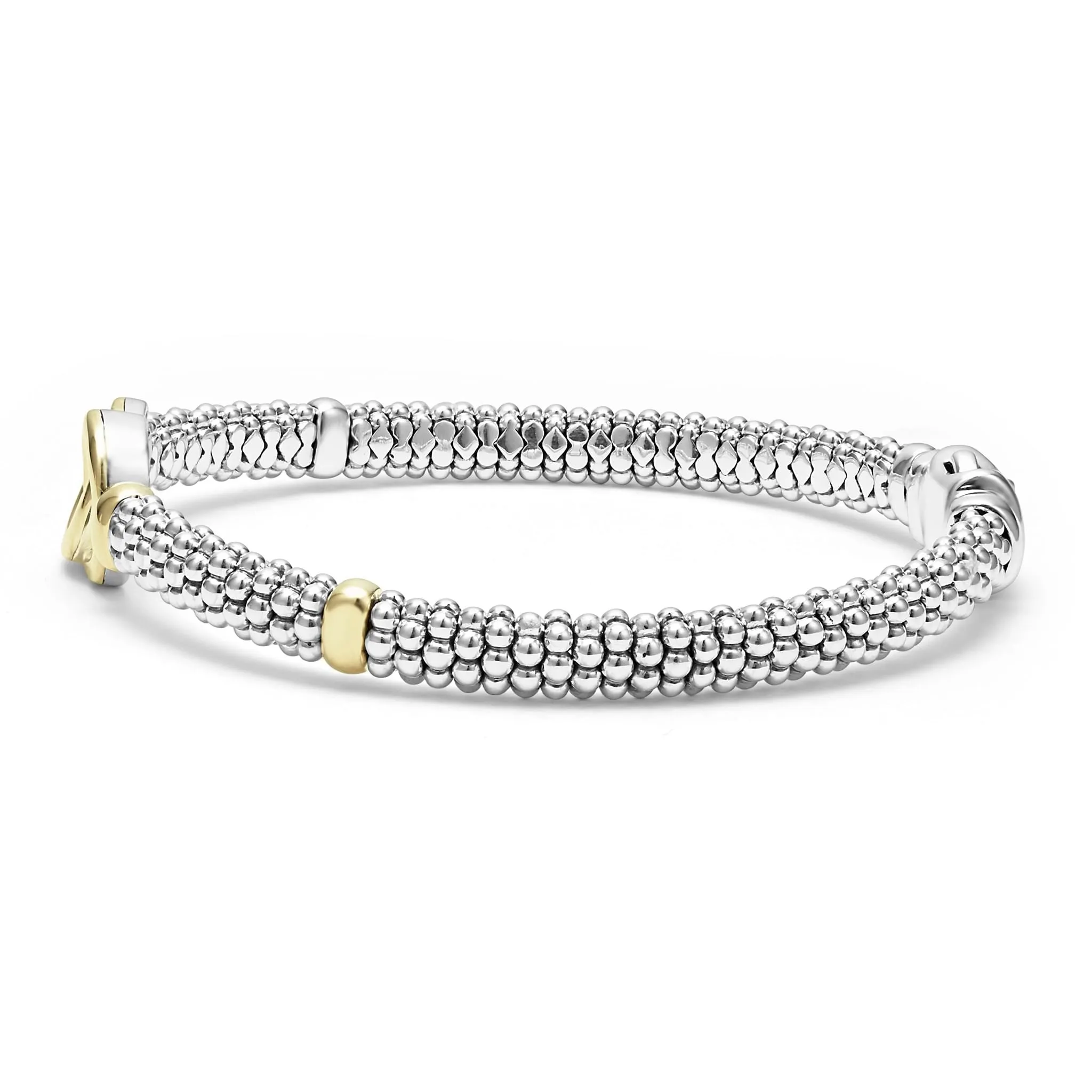 Two-Tone Interlocking Caviar Bracelet