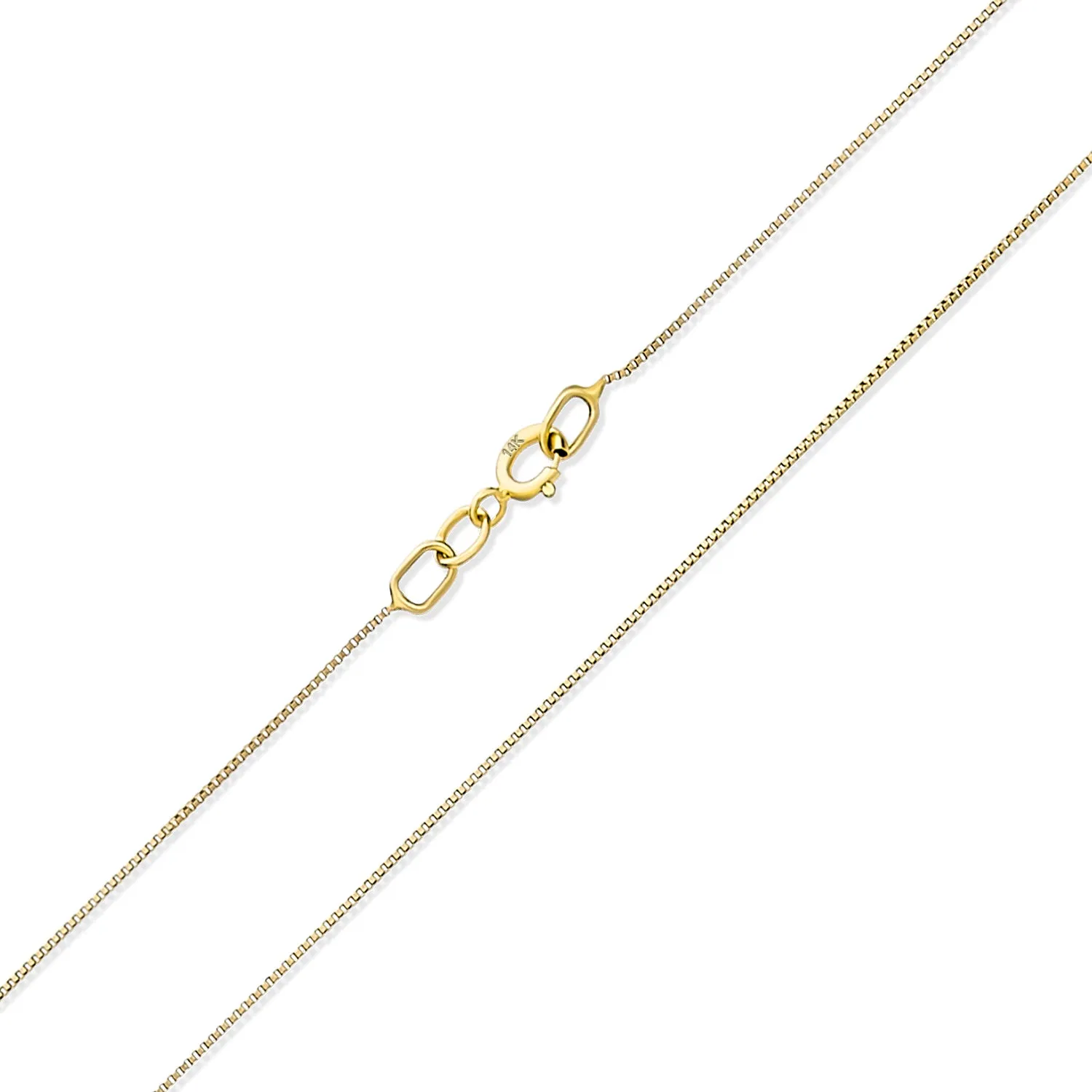 Unisex Ultra Thin 14K Gold Box or Rolo Curb Cable Chain Necklace Italy Made