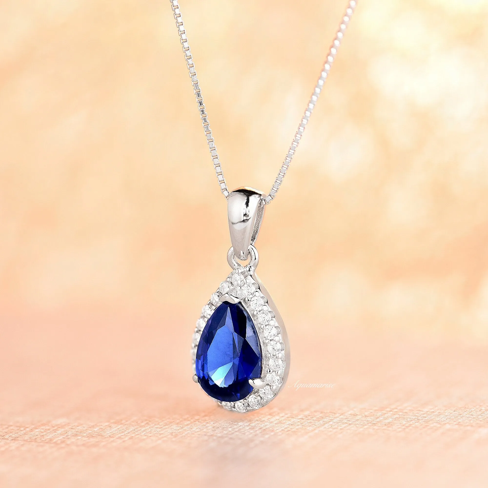 Vera Sapphire Necklace- Sterling Silver