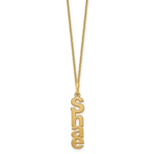 Vertical Name Charm Necklaces