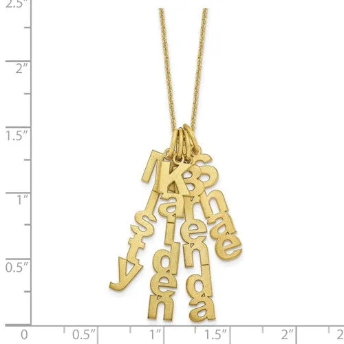 Vertical Name Charm Necklaces