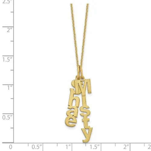 Vertical Name Charm Necklaces