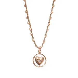 Vintage Heart Diamond Silk Necklace