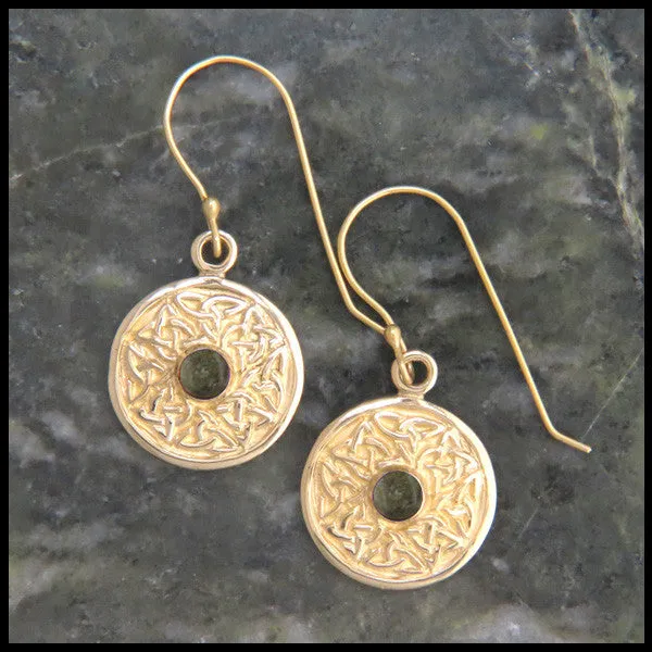 Wheel of Life Earrings in 14K Gold with Gemstones