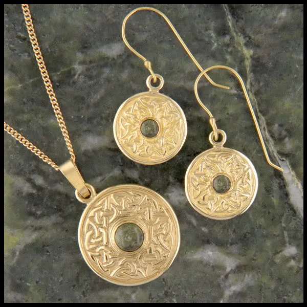 Wheel of Life Earrings in 14K Gold with Gemstones