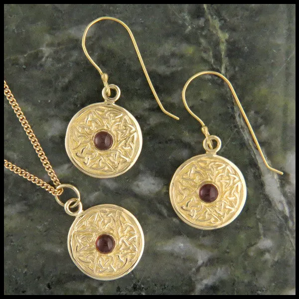 Wheel of Life Earrings in 14K Gold with Gemstones