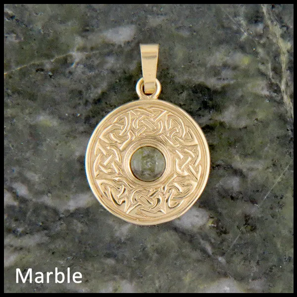 Wheel of Life Pendant in Gold with Gemstone