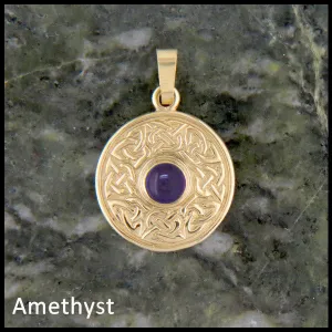 Wheel of Life Pendant in Gold with Gemstone