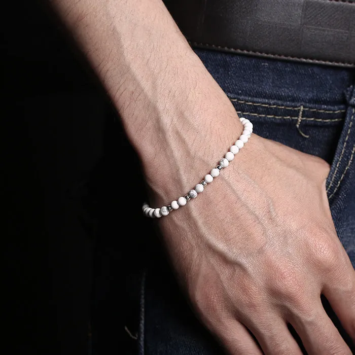 White Turquois Tiny Beaded Bracelets Lovers Jewelry Accessories Gift for Women Men